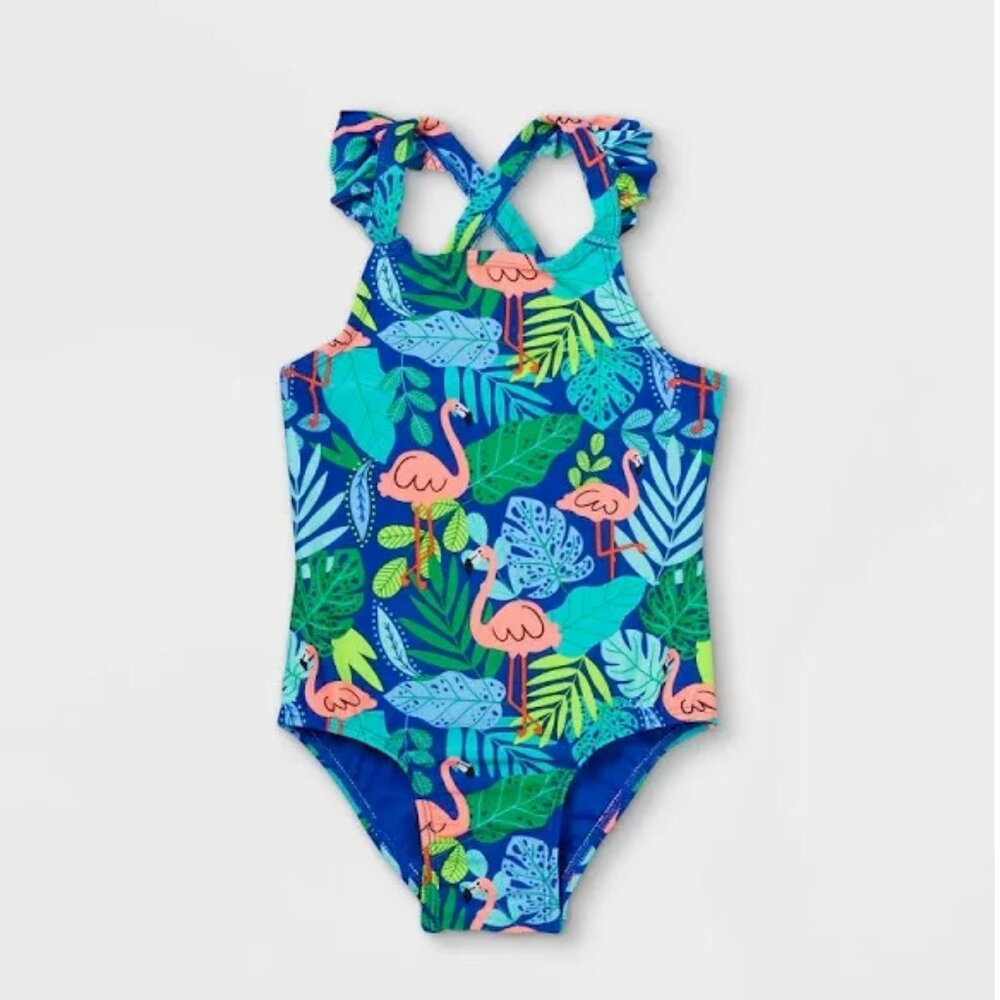 Cat & Jack Flamingo Print One-Piece Swimsuit